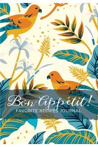 Bon Appétit! Favorite Recipes Journal