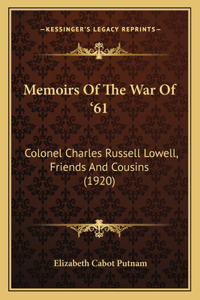 Memoirs Of The War Of '61