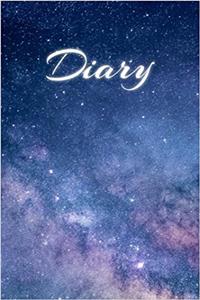 Diary: Journal, Blank Book Lavender Blue Starry Sky: Volume 3