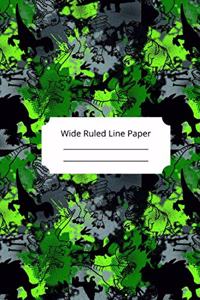 Camouflage Art Theme Wide Ruled Line Paper