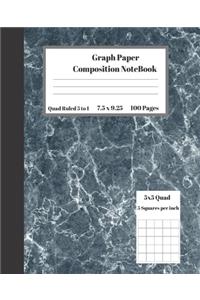 Graph Composition Notebook 5 Squares per inch 5x5 Quad Ruled 5 to 1 100 Sheets