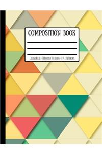 Retro Geometric Triangle Print Composition Book