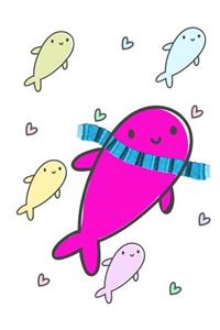 Cute Pink Fish Knit Scarf Composition Notebook