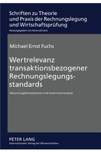 Wertrelevanz Transaktionsbezogener Rechnungslegungsstandards