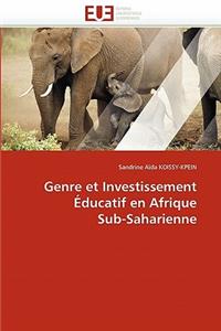 Genre et investissement éducatif en afrique sub-saharienne