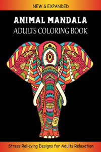 Animal Mandala Adults Coloring Book