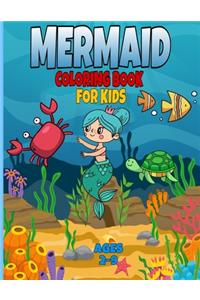 mermaid coloring book for kids ages 2-9