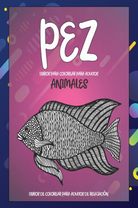 Libros para colorear para adultos - Libros de colorear para adultos de relajación - Animales - Pez