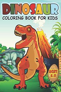 Dinosaur Coloring Book For Kids Ages 4-8