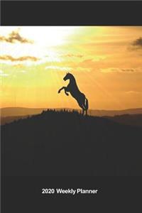 Plan On It 2020 Weekly Calendar Planner - I Love Horses - Majestic Sunrise