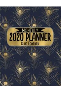 Monthly 2020 Planner Blue Feather