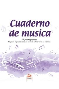 Cuaderno de musica 12 pentagramas