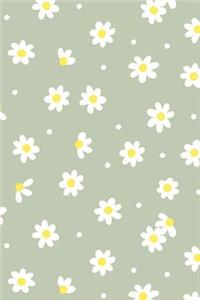 White Daisy Floral Notebook