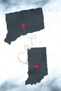 Connecticut & Indiana: Long Distance Out of State Notebook - Blank Lines