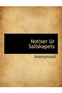 Notiser Ur Sallskapets