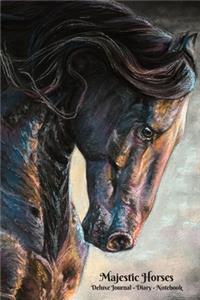 Majestic Horses Deluxe Upscale Horse Lover's Journal, Diary, Notebook