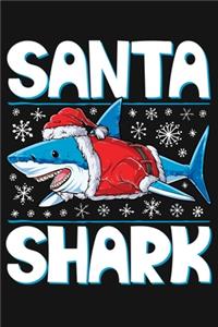 Santa Shark: Christmas Lined Notebook, Journal, Organizer, Diary, Composition Notebook, Gifts for Family and Friends