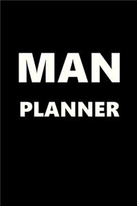 2020 Daily Planner For Men Man Planner White Font Black Design 388 Pages