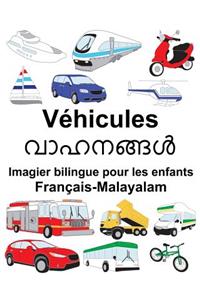 Français-Malayalam Véhicules Imagier bilingue pour les enfants