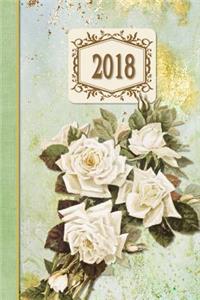 2018 Diary Roses White Design