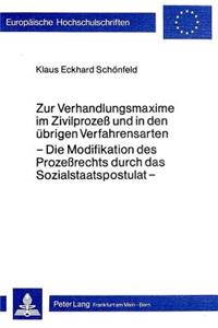 Zur Verhandlungsmaxime Im Zivilprozess Und in Den Uebrigen Verfahrensarten