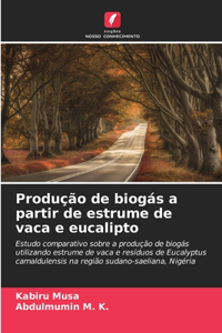 Produção de biogás a partir de estrume de vaca e eucalipto