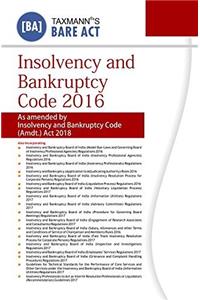 Insolvency and Bankruptcy Code 2016 (Bare Act)(January 2018 Edition)