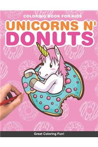 Unicorns n' donuts kids Coloring Book