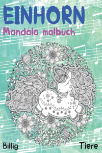 Mandala Malbuch - Billig - Tiere - Einhorn