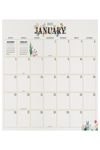 Cal 2025- Floral Large Desk Pad Monthly Blotter