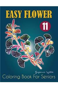 Easy Flower Coloring Book for Seniors