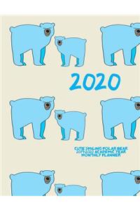 2020- Cute Smiling Polar Bear 2019-2020 Academic Year Monthly Planner