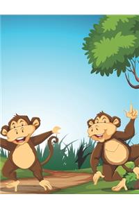 Monkeys Dancing in the Wild - Blank Lined Notebook