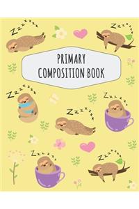 Sleeping Sloth Primary Composition Book