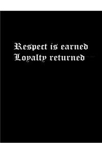Respect is earned Loyalty returned