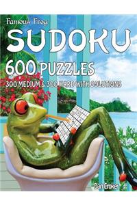 Famous Frog Sudoku 600 Puzzles With Solutions. 300 Medium and 300 Hard