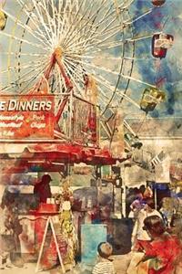 County Fair Carnival Ferris Wheel Watercolor Journal