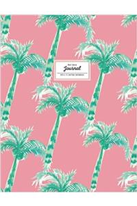 Dot Grid Journal: Palm Tree Notebook, Dotted, Pink & Green (Florida Journal)