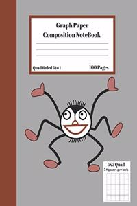Graph Composition Notebook 5 Squares per inch 5x5 Quad Ruled 5 to 1 100 Sheets