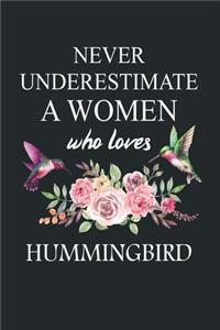 Never Underestimate A Women Who Loves Hummingbird
