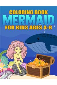 Mermaid Coloring Book for Kids Ages 4-8