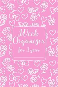 Glamour week organizer for 3 year 6x9