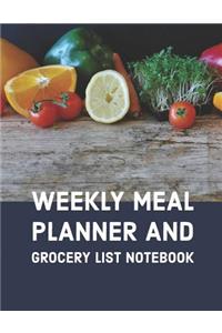 Weekly Meal Planner and Grocery List Notebook