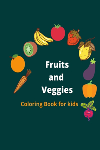 Fruits and veggies coloring book for kids