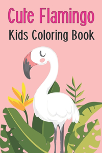 Cute Flamingo Kids Coloring Book