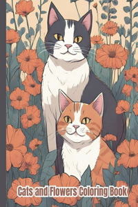 Cats and Flowers Coloring Book