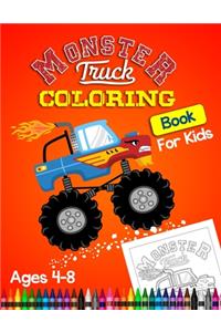 Monster truck coloring book for kids ages 4-8