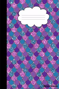 Mermaid Notebooks: Wide Ruled Notebook Lined 8.5x10 School Journal 110 Pages Mermaid Scales Composition Notebook pages book for girls, kids, school, students and teach