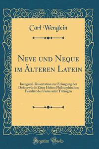 Neve Und Neque Im Älteren Latein