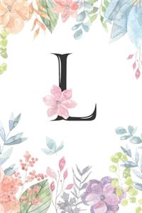 Monogrammed Floral L Journal by Crazy Beautiful Designs